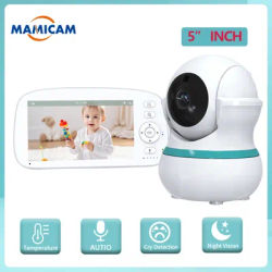 Baby monitor video da 5 pollici con telecamera PTZ Zoom Babyphone Cam Protezione di sicurezza