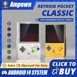 Retroid Pocket Classic Handheld Game Console Snapdragon G1 Gen2 3.92'' AMOLED Screen Android14 OS Active Cooling Fast Charging