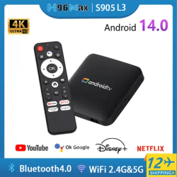H96 Max S905 L3 Android14.0 TV Box 4K Decoding WiFi2.4G/5G&BT4.0 Streaming Service Support Google Voice Assistant TVBox
