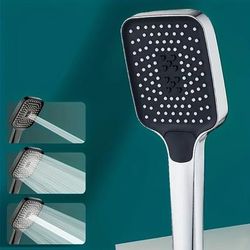 TEMU Large Area Shower Spray Silvery Head With 3 Adjustable , High-quality High-pressure Water-saving Flow Shower Faucet, Nozzle, Bathroom Accessories, Valentine's Day/easter Decoration Gift