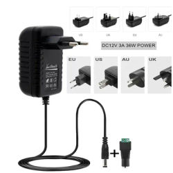 36W DC12V 3A Power Converter Adapter Supply EU US UK AU Plug AC 100-240V to 12V Lighting transformer Charger For LED Strip Light