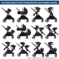Gladly Family Piper Single-to-Double Stroller - Onyx