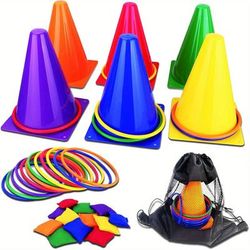 TEMU 31pcs 3-in-1 Carnival Outdoor Game Set, Soft Plastic Egg Wheel Bean Bag , Birthday Party/christmas Gift