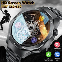 LIGE Sports de plein air étanche montre intelligente hommes 1.53 "écran HD moniteur de fréquence cardiaque BT appel Fitness hommes Smartwatch pour Android IOS