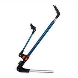TEMU Stainless Steel Fishing Rod Holder With Ground Spike - Adjustable U-shaped Support Stand For Secure Rod Storage, Models With Rubber Grips, Ideal For Outdoor Fishing Gear