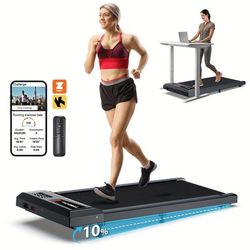 TEMU 10% Incline Walking Pad - 120kg Capacity Under Desk Treadmills, Lightweight Smart Treadmill With Widen Belt, Portable Treadmills Work With For Home Office, Without Battery