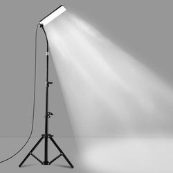 TEMU Adjustable Metal Hose Camping Light, Outdoor Tent Lamp With Telescopic Stand, Portable Usb Powered Led Work Light Without Battery