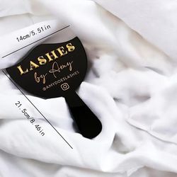 TEMU Customizable Acrylic Lashes Sign - Personalized Photo Prop With Golden Lettering On White Oval Backdrop For Makeup Parties, Birthdays, Cosplay & Events - No Batteries Needed, Fragrance-free