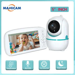 Baby Monitor Schermo da 5 pollici Pan Tilt Zoom Videocamera Audio Visione notturna VOX Conversazione