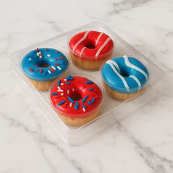 XL Round Cookie Tackle Box 4 Cavity 5 3/8" x 1" x 5 3/8" 25 pack CTBSL22O