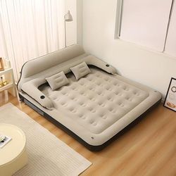TEMU Inflatable Air Mattress With A Headboard And Pillows, Sofa Bed, Suitable For Indoor And Outdoor Use.