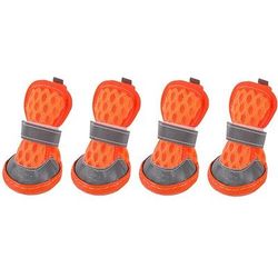 Scarpe in rete per cani, stivali per animali domestici, scarpe traspiranti per cani di piccola taglia, sandali impermeabili per animali domestici con suola antiscivolo e chiusura a cerniera,