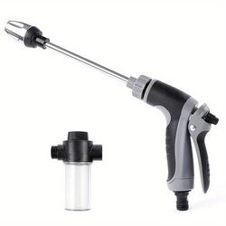 TEMU High-pressure Washer With Foam Cannon | Long Handle Spray , Durable Plastic For Cars, Trucks, Suvs, Garden & Outdoor Cleaning, Without Battery