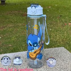 TEMU 1pcsdisney/stitch-27oz Water Bottle, New Summer Anti-fall, Portable With Handle, Student Water Cup, Cute Cartoon Design, A Gift For .