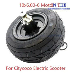 10x6.00-6 48V 1000W Original Motor for Citycoco Electric Scooter Hub Wheel Thickened Anti-skid Tubeless Tire Accessory
