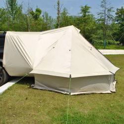 6-8 Person Family Camping Car Tent with ​​Chimney Opening & Detachable Floor - Shelter for Outdoor Adventures, Quick Setup