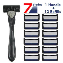 7-Layer Razor Head Manual Shaver, Blade Razor Safety Shaving Beard Moustache Manual Shaver Set