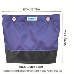 TEMU 1 Flicker Heavy-duty Black Mesh Canvas Rope Anchor Bag With Purple Accents - Reinforced Polyester, Space-saving Design For , Ideal For Boats & Shore Lines