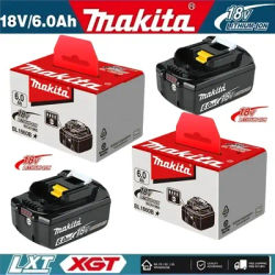 Batterie rechargeable originale Makita 6.0 18 V, haute capacité, avec indicateur LED, utilisée pour