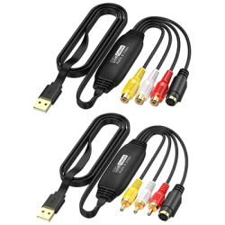 USB Video Capture Card VHS TV DVD VCR Audio Recording Adapter S-video A/V 3RCA To USB Video Converter for Laptop Desktop PC