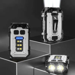 Mini Clip Keychain Flashlight Rechargeable LED Magnetic Keychain Portable Flash Light Small COB Repair Emergency Work Light
