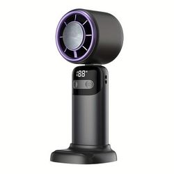 TEMU Mini Handheld Fan (with Ice Cooler), Fast Cooling Ice Sensor Fan, Usb Rechargeable Personal Fan, 0-100 Speed Adjustable, Portable Handheld Fan For Traveling, Outdoor, Office And Work