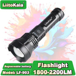 LiitoKala LF-903 20W White Laser Flashlight 1800LM, Zoomable, Lii-50A 5000mAh Battery, Tactical Outdoor Camping Emergency