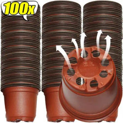 Pots de pépinière flexibles pour plantes, 100/20 pièces, Pots de démarrage de graines rouges et noires, plantes succulentes, semis, coups, récipient en plastique pour greffe
