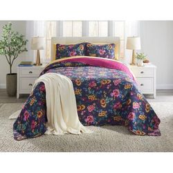 BH Studio Reversible Quilted Bedspread by BH Studio in Multi Garden Floral (Size KING)