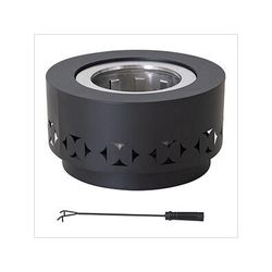 Sunjoy Group 28-Inch Black Steel Wood Burning Outdoor Smokeless Fire Pit