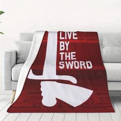 "TEMU Athletic "live By " Flannel Blanket - Polyester, Hypoallergenic, & Couch Covers, |modern Home Decor|hypoallergenic Cover, Soccer Room Decor"