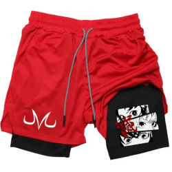 quick-drying gym workout jogging double-layer printed short Summer breathable shorts men's fitness two-in-one towel M-3XL