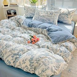 TEMU -border Hot -style Small Floral Quilt Cover Set, 1 Single Quilt Cover + 2 Pillowcases, Comfortable And Breathable, Machine Washable, No Fading Or Deformation