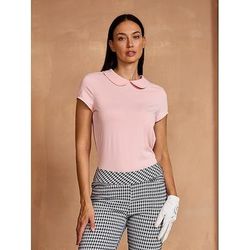 Per donna Polo da golf Rosa baby Nero Bianco Manica Corta Maglietta Abbigliamento da golf da donna Abbigliamento Abiti Abbigliamento