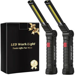 New Portable COB LED Flashlight USB Rechargeable Work Light Magnetic Lanterna Hanging Lamp with Built-in Battery Camping Torch