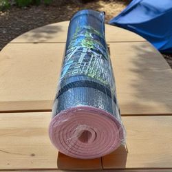 TEMU 1pc Eva Covered Aluminum Foil Multifunctional Outdoor Picnic Mat, 6mm Thick, 0.6cm, Solid Color, Silvery, Mixed Color, For Indoor Yoga, Outdoor , Crawling