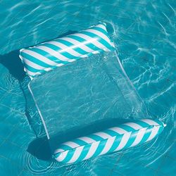 TEMU 1pc Of 4-tube Inflatable Floating Lounger, Durable Pvc Material, Foldable With Backrest, Mixed Colors, Suitable For Outdoor Beach And Pool Activities