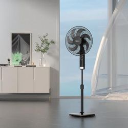 TEMU Midea Base Fan Pedestal Fan Silent Fan With 7 Fan Blades 50w, Adjustable Height And Head - Ideal Fan For Home Or Office Sleeper Use