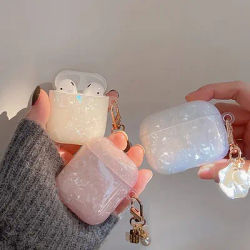 Coque souple en perles de rêve pour AirPods 4 3 2 1 Pro 2 2ème, Funda pour écouteurs sans fil, boîte d'accessoires avec porte-clés