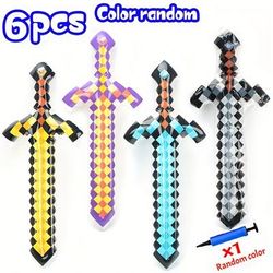 TEMU 3/6pcs Large Unique Inflatable Weapon Swords Suitable For Pool, Beach Party Games, Reusable Lightweight Fun Sword Inflatable Weapons Party Supplies