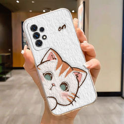 TEMU Art Cat Pattern Clear Phone Case For A72 A70 A71 A73 5g A53 5g A52 A51 A50 A55 A54 A42 5g A41 A34 A33 A32 5g A31 A25 A23 A22 5g A21s A21 A15 A14 A13 5g A12 - Fall