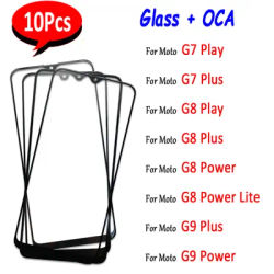 10Pcs，NEW OCA Front Glass For Motorola Moto G8 Power Lite G9 G6 Play G7 Plus LCD Display Outer Touch Panel Screen (Can Be Mixed)