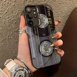 TEMU Phone Case Featuring A Retro Cassette Design, Suitable For Galaxy S25, S24, S23, S22, S21, S20 Fe 4g And 5g, With A Frosted Back Cover That Resists Drops.