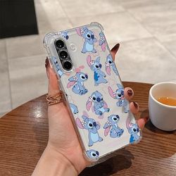 TEMU Stitch Full-screen Phone Case Is Compatible With Galaxy A56 A26 A36 A55 A35 A06 A16 A05 A14 A24 A34 A54 A15 A05s A25 A23 A33 A53 A73 4g 5g, Featuring A Transparent Soft Back Drop-resistant.