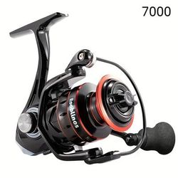 TEMU Rooblinos Hj Series High-performance Fishing Reel - Durable Pa Nylon, Handle, Design, Smooth Rotating Spool For Freshwater And Saltwater Fishing, Fishing Reel