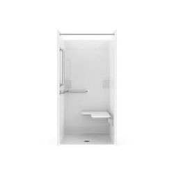 LaurelMountain Parson 39 x 39 AcrylX Alcove Center Drain One-Piece Shower in White LM3698BFR064