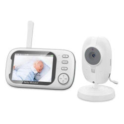 Baby monitor video, badante, schermo IPS da 3,5 pollici Baby Camera Monitor Ninna nanna Avviso di alimentazione, spina europea-ABPS