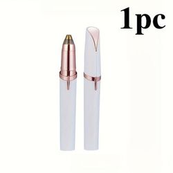 TEMU Usb Rechargeable Eyebrow Trimmer For Women With Led Light, Painless Electric Hair Removal Pen, Precision Tip, Compact Facial Shaver, Instant, Built-in