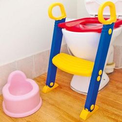 TEMU Toilet Ladder Step | Foldable Potty Training Seat | Secure Handles For Stability &