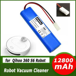 New 2025 Bateria Usada para Qihoo 360 S6 Robô Aspirador de Pó, 100% Novos Componentes Originais, 14.4V, 12800mAh